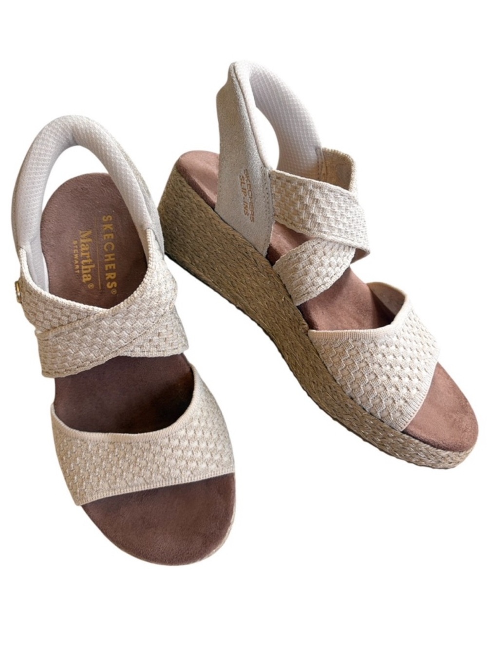 Like New Skechers Hands Free Slip In Wedge Sandals Size 6
